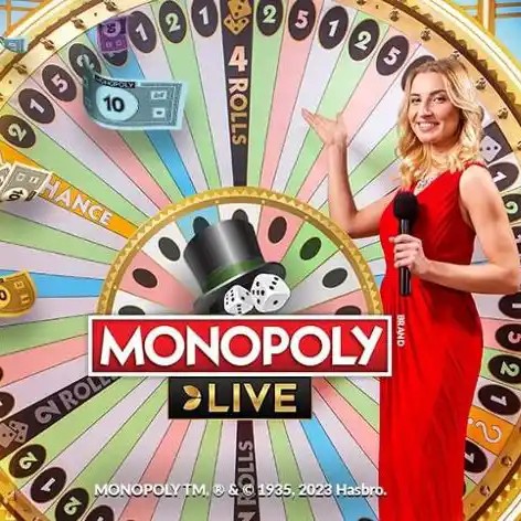 Monopoly Live slot logo by Evolution at BetRiot